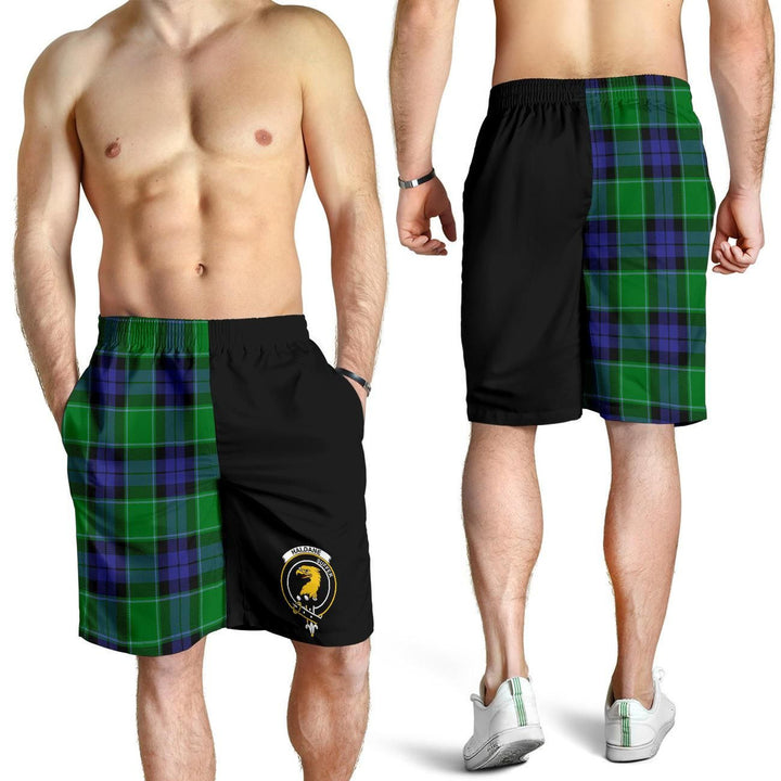Scottish Haldane Clan Crest Tartan Half of Me Men's Shorts