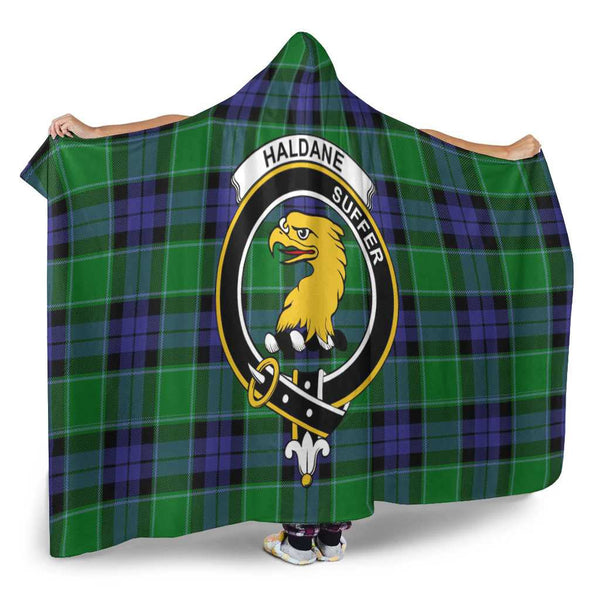 Scottish Haldane Clan Crest Tartan Hooded Blanket Tartan Plaid 2