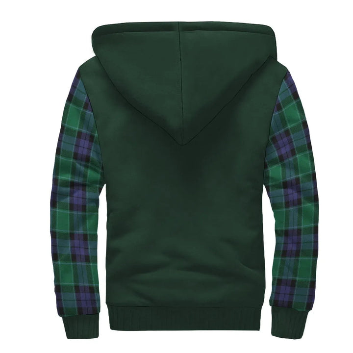 Scottish Haldane Clan Crest Tartan Plaid Sleeve Sherpa Hoodie