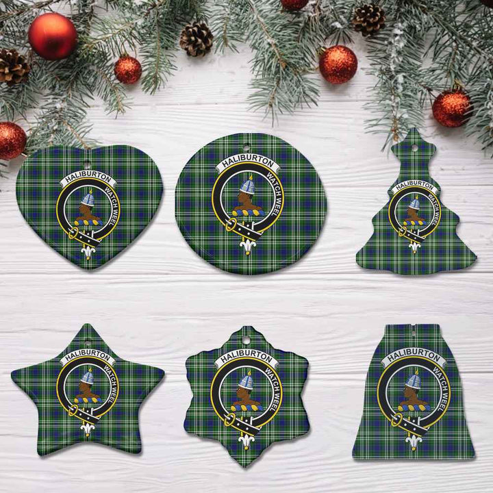 Scottish Haliburton Clan Crest Tartan Ceramic Ornament All Tartan Plaid
