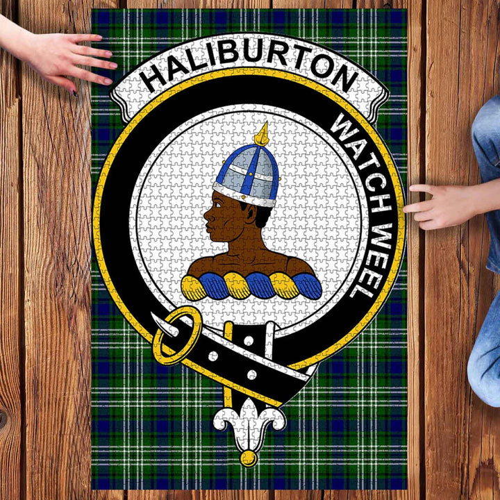 Scottish Haliburton Clan Crest Tartan Jigsaw Puzzle 3