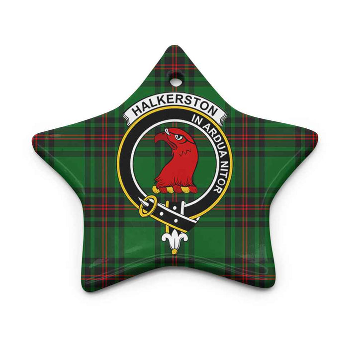 Scottish Halkerston Clan Crest Tartan Ceramic Ornament Star Shape Tartan Plaid