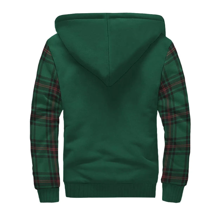 Scottish Halkerston Clan Crest Tartan Plaid Sleeve Sherpa Hoodie