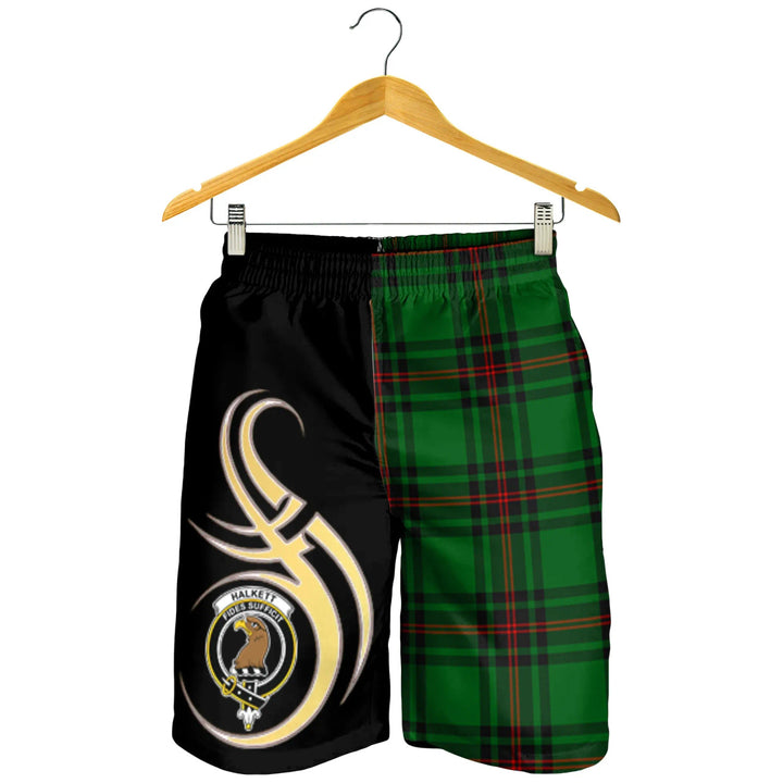 Scottish Halkett Clan Crest Tartan Believe in Me Men's Shorts
