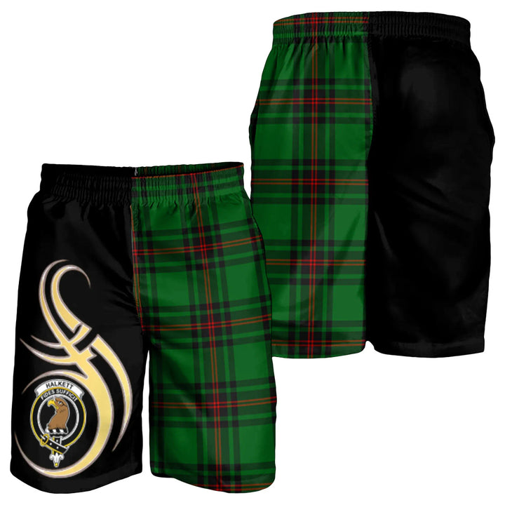 Scottish Halkett Clan Crest Tartan Believe in Me Men's Shorts