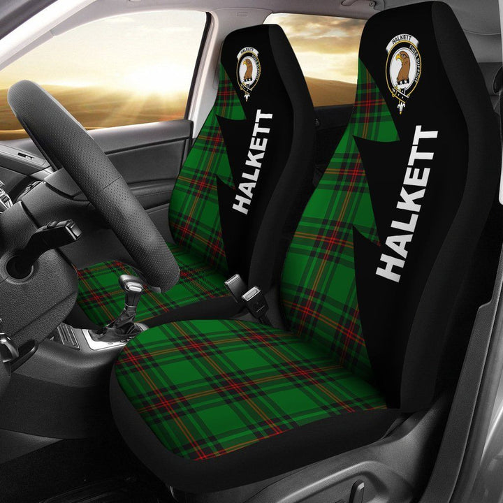 Scottish Halkett Clan Crest Tartan Car Seat Covers - Flash Style 1