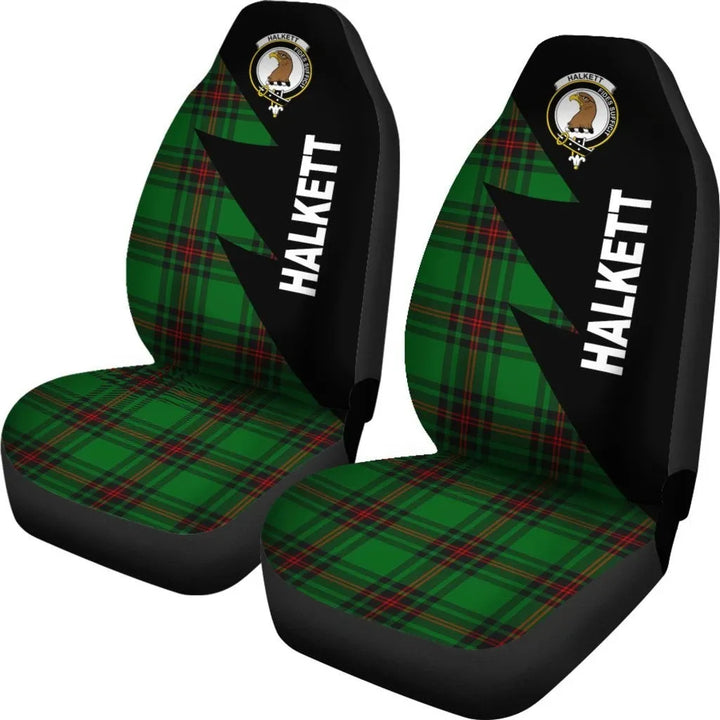 Scottish Halkett Clan Crest Tartan Car Seat Covers - Flash Style 2