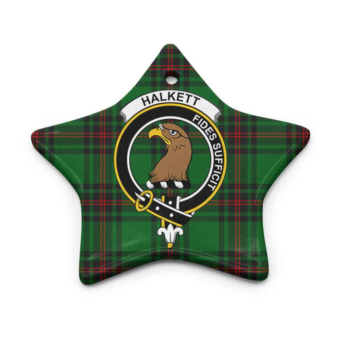 Scottish Halkett Clan Crest Tartan Ceramic Ornament Star Shape Tartan Plaid