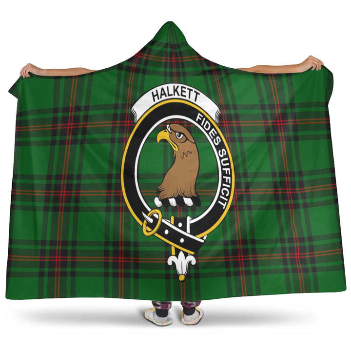 Scottish Halkett Clan Crest Tartan Hooded Blanket Tartan Plaid 1