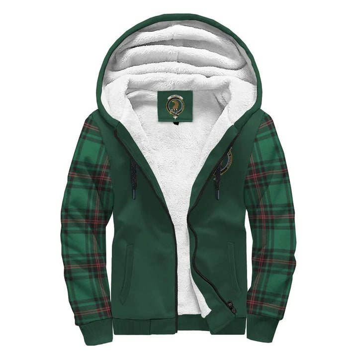 Scottish Halkett Clan Crest Tartan Plaid Sleeve Sherpa Hoodie