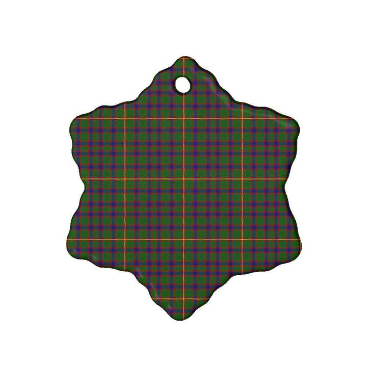 Scottish Hall Clan Tartan Ceramic Ornament Snow Flake Shape Tartan Plaid