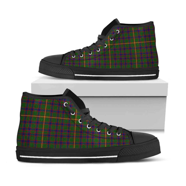 Scottish Hall Clan Tartan High Top Shoes Black Sole Tartan Plaid