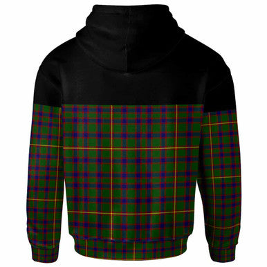 Scottish Hall Clan Tartan Hoodie - Horizontal Style Back Side Tartan Plaid