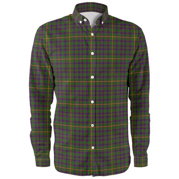 Scottish Hall Clan Tartan Long Sleeve Shirt Front Side Tartan Plaid