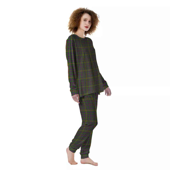 Scottish Hall Clan Tartan Pajama Set Women Front Side Tartan Plaid