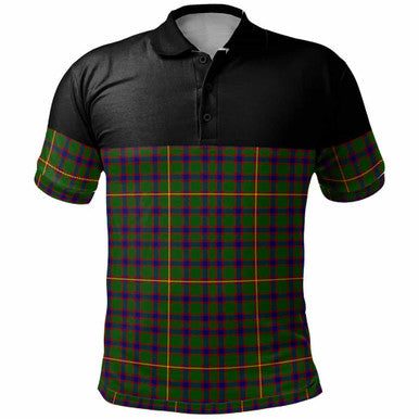Scottish Hall Clan Tartan Polo Shirt - Horizontal Style Front Side Tartan Plaid