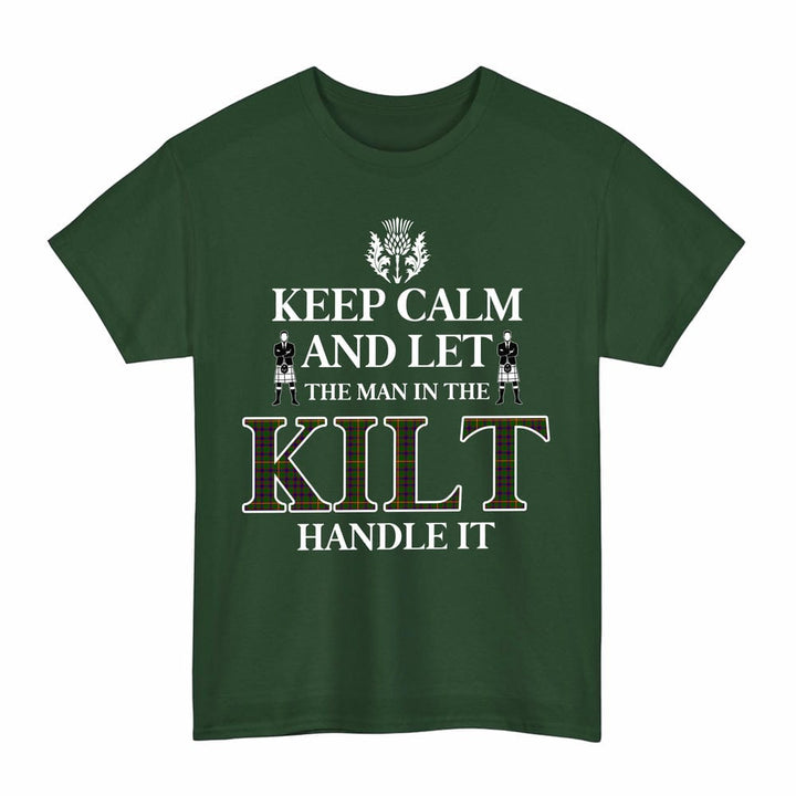 Scottish Hall Clan Tartan T-Shirt - Keep Calm Tartan Plaid Forest Green Color