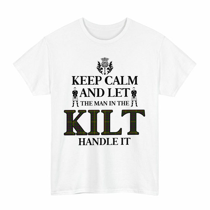 Scottish Hall Clan Tartan T-Shirt - Keep Calm Tartan Plaid White Color