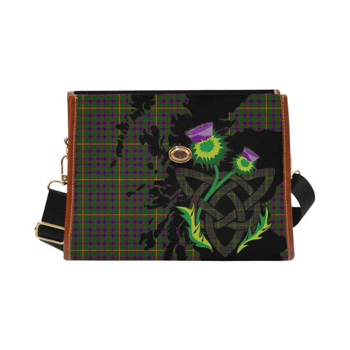 Scottish Hall Clan Tartan Waterproof Canvas Bag With Thistle Tartan Plaid 2