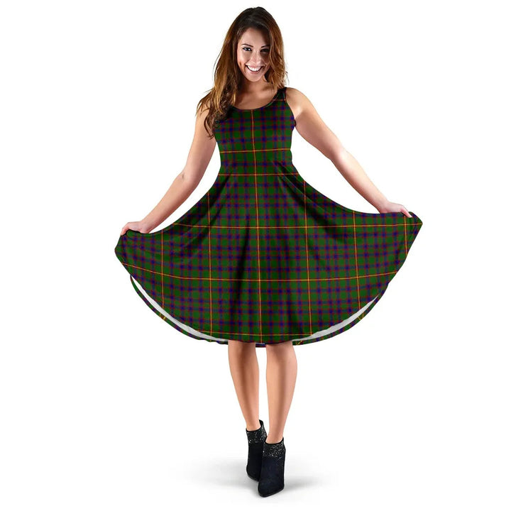 Scottish Hall Clan Tartan Women Midi Dress