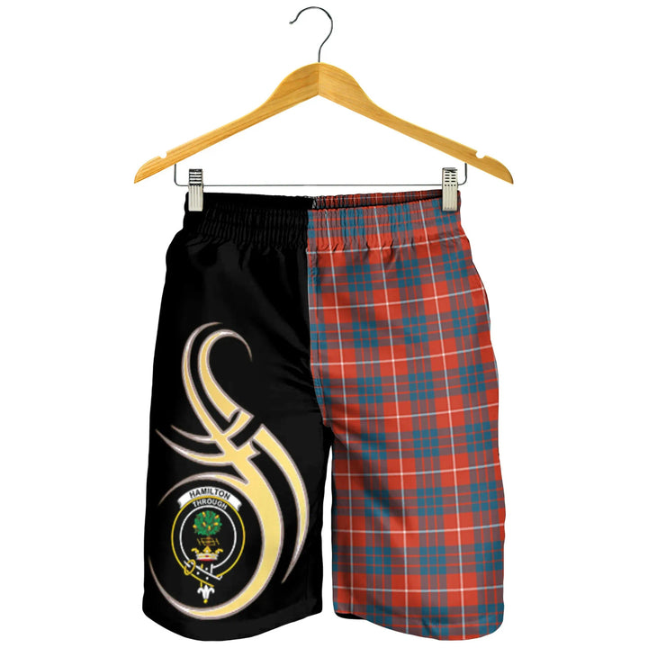 Scottish Hamilton Ancient Clan Crest Tartan Believe in Me Men's Shorts