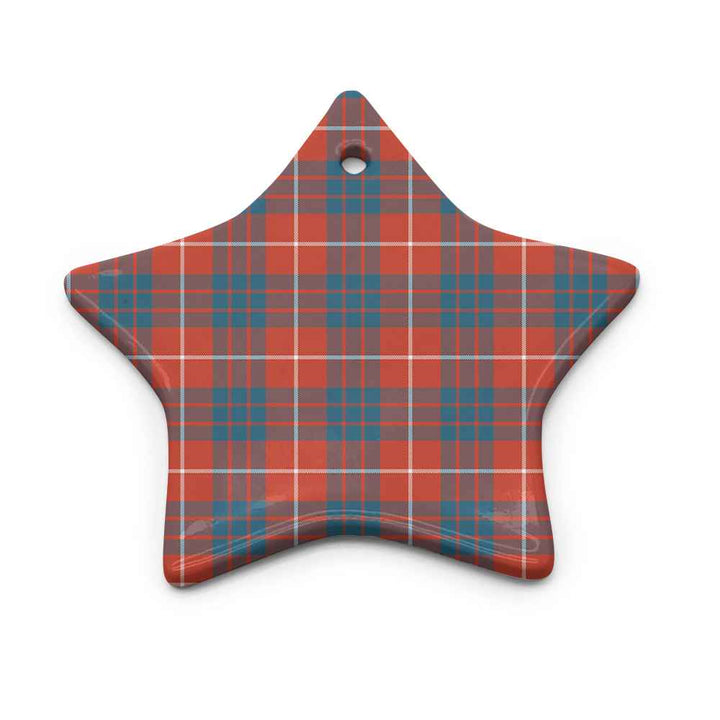 Scottish Hamilton Ancient Clan Tartan Ceramic Ornament Star Shape Tartan Plaid