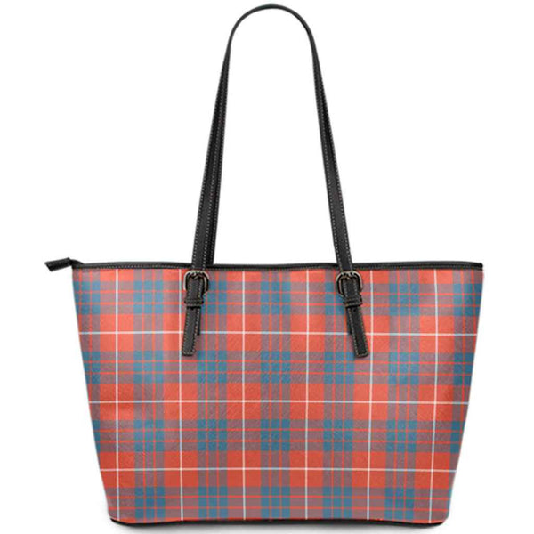 Scottish Hamilton Ancient Clan Tartan Leather Tote Tartan Plaid