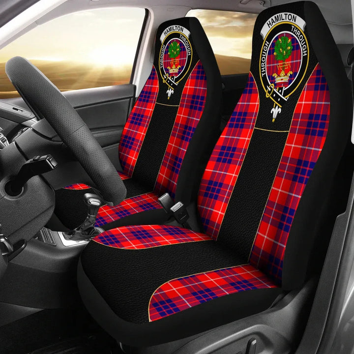 Scottish Hamilton Clan Crest Tartan Car Seat Covers - Special Style 1