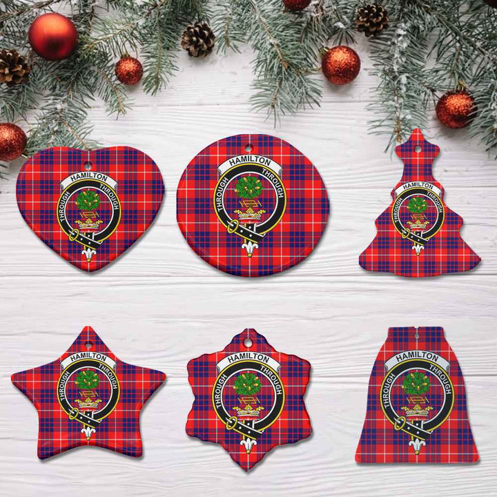 Scottish Hamilton Clan Crest Tartan Ceramic Ornament All Tartan Plaid