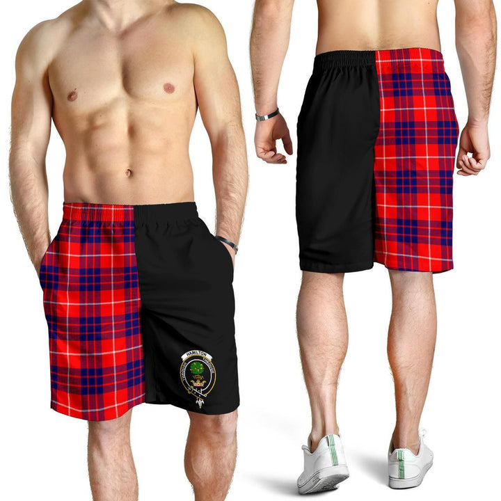 Scottish Hamilton Clan Crest Tartan Half of Me Men's Shorts