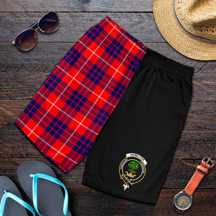 Scottish Hamilton Clan Crest Tartan Half of Me Men's Shorts