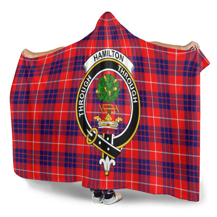 Scottish Hamilton Clan Crest Tartan Hooded Blanket Tartan Plaid 3