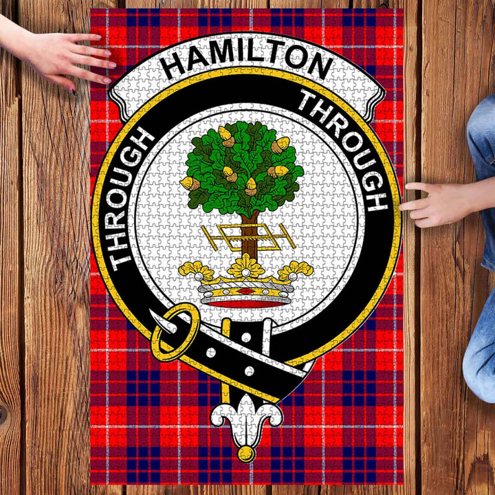 Scottish Hamilton Clan Crest Tartan Jigsaw Puzzle 3