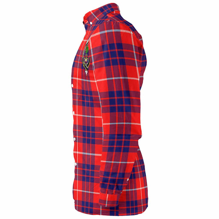 Scottish Hamilton Clan Crest Tartan Long Sleeve Shirt Tartan Plaid