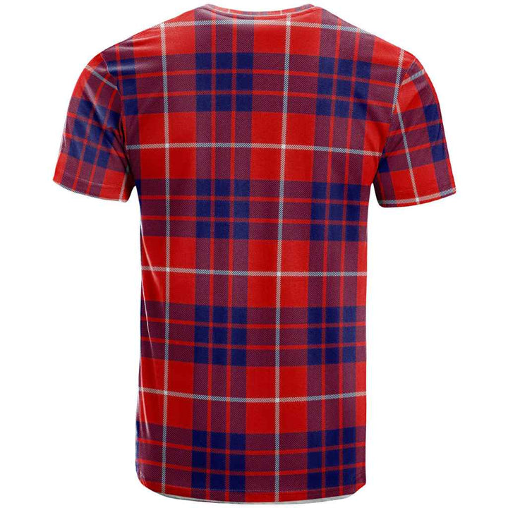 Scottish Hamilton Clan Crest Tartan T-Shirt Back Side Tartan Plaid