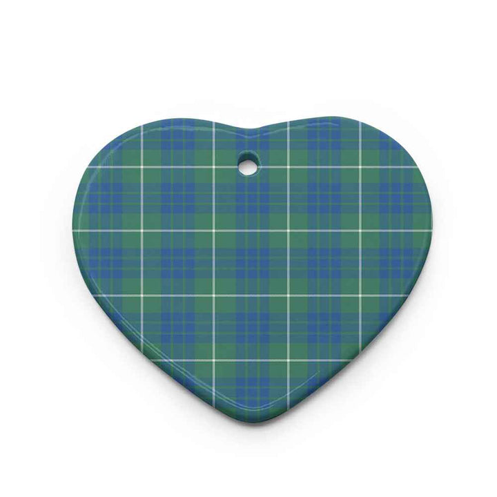Scottish Hamilton Hunting Ancient Clan Tartan Ceramic Ornament Heart Shape Tartan Plaid