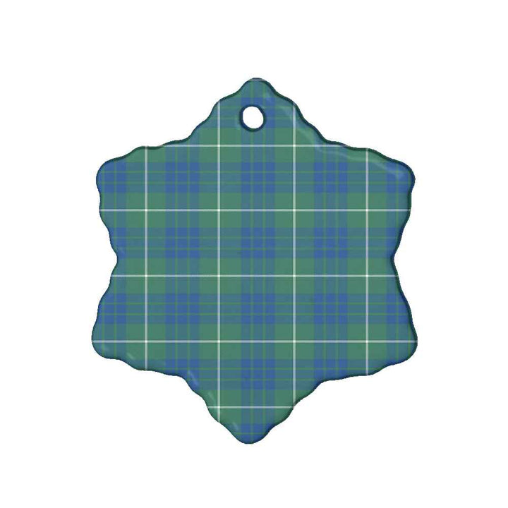 Scottish Hamilton Hunting Ancient Clan Tartan Ceramic Ornament Snow Flake Shape Tartan Plaid