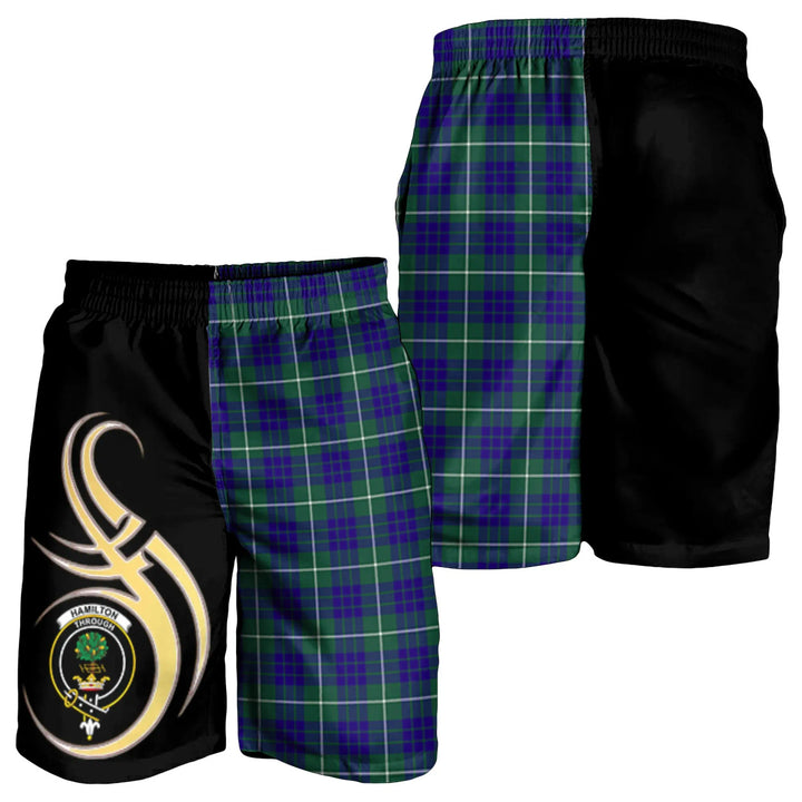 Scottish Hamilton Hunting Modern Clan Crest Tartan Believe in Me Men's Shorts