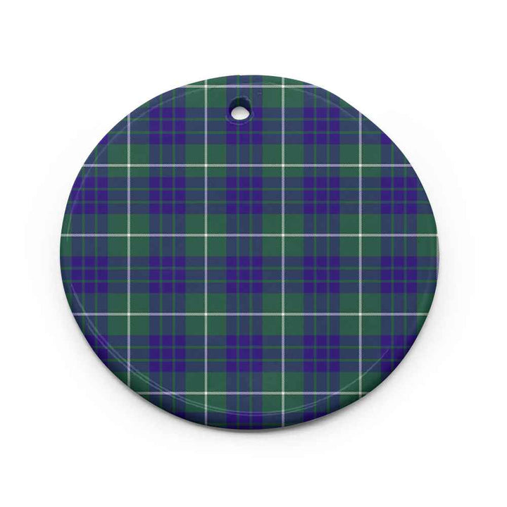 Scottish Hamilton Hunting Modern Clan Tartan Ceramic Ornament Circle Shape Tartan Plaid
