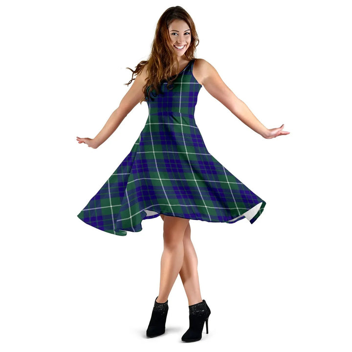 Scottish Hamilton Hunting Modern Clan Tartan Women Midi Dress