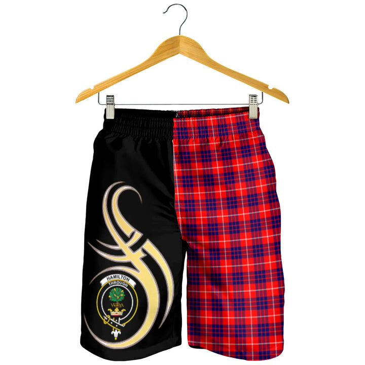 Scottish Hamilton Modern Clan Crest Tartan Believe in Me Men's Shorts