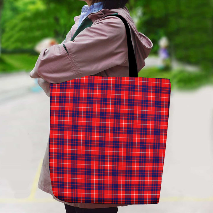 Scottish Hamilton Modern Clan Tartan Canvas Bag With Shoulder Strap Tartan Plaid 2