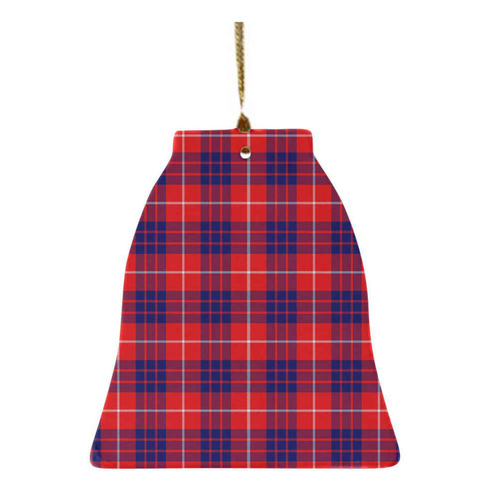 Scottish Hamilton Modern Clan Tartan Ceramic Ornament Bell Shape Tartan Plaid