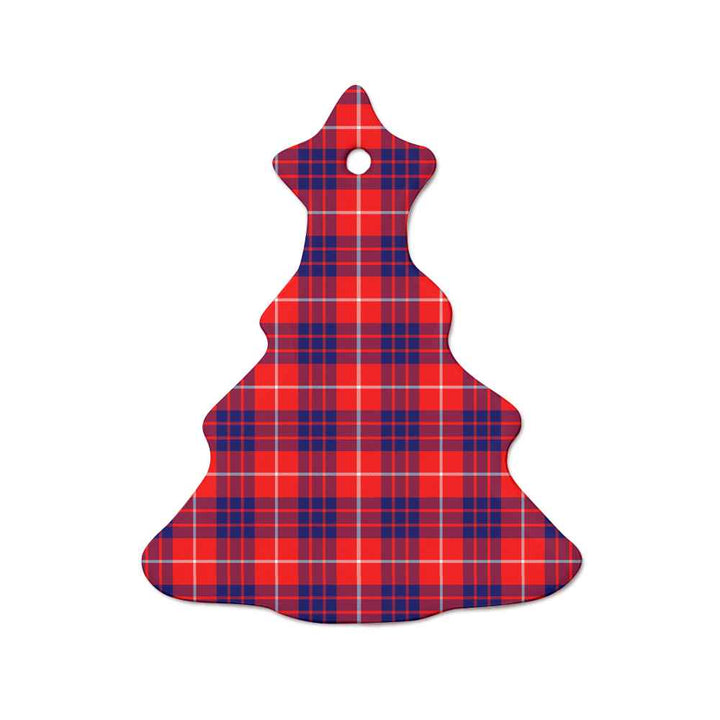 Scottish Hamilton Modern Clan Tartan Ceramic Ornament  Tree Shape Tartan Plaid