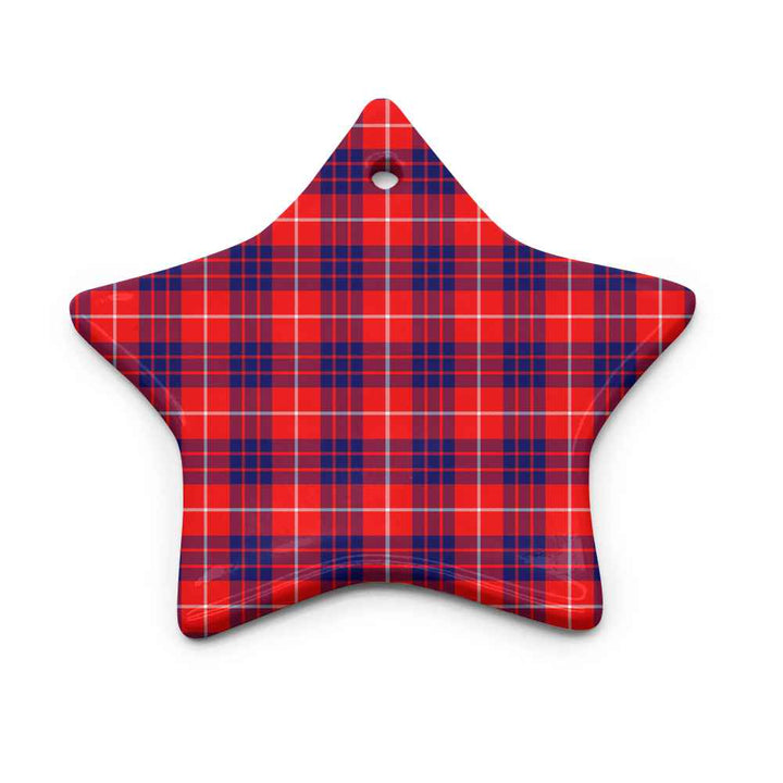 Scottish Hamilton Modern Clan Tartan Ceramic Ornament Star Shape Tartan Plaid