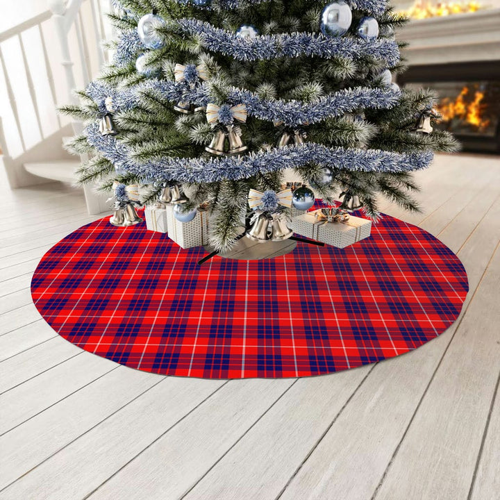 Scottish Hamilton Modern Clan Tartan Christmas Tree Skirt No Tassels 3 Tartan Plaid