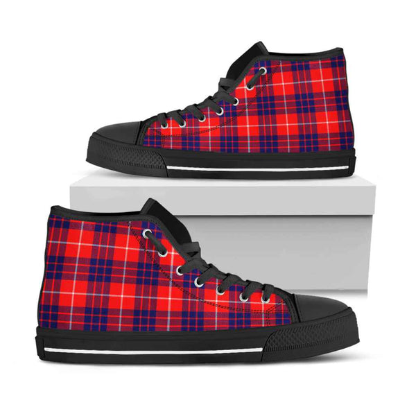 Scottish Hamilton Modern Clan Tartan High Top Shoes Black Sole Tartan Plaid