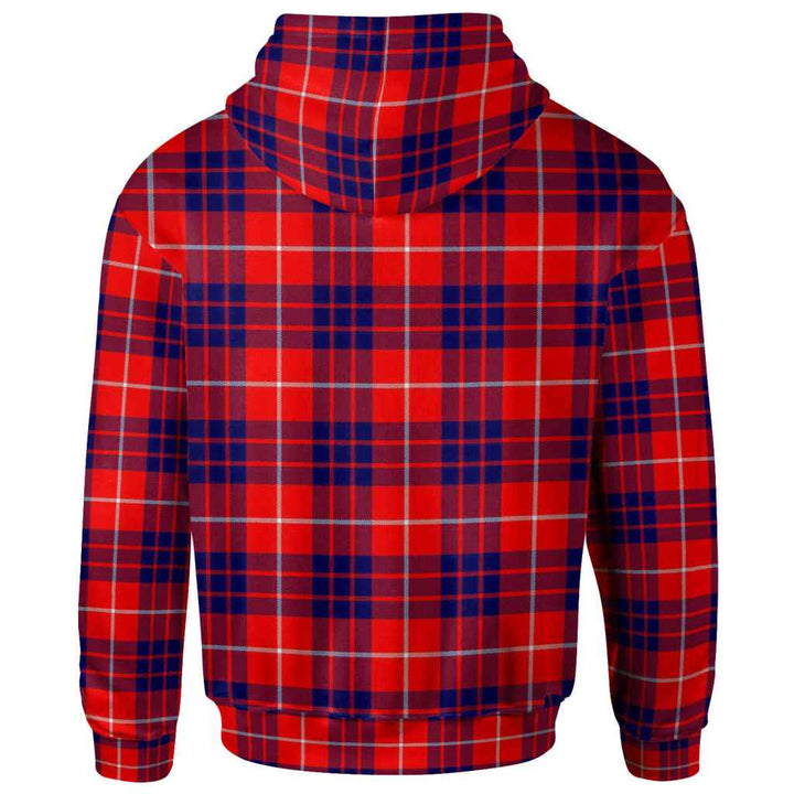 Scottish Hamilton Modern Clan Tartan Hoodie Back Side Tartan Plaid