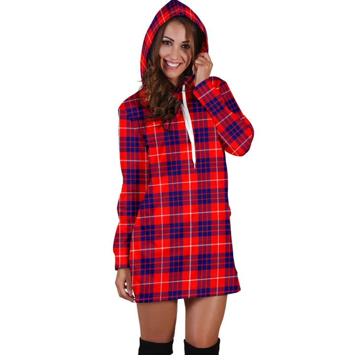 Scottish Hamilton Modern Clan Tartan Hoodie Dress