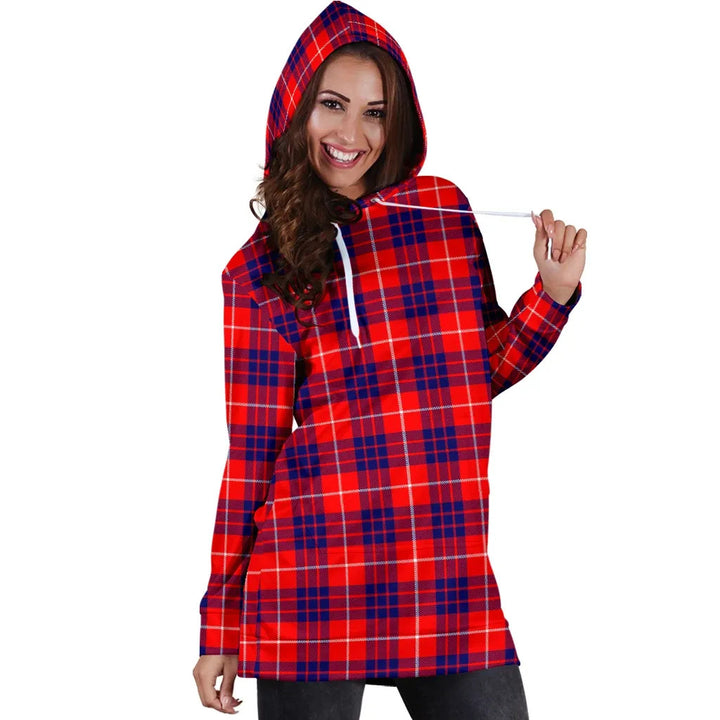 Scottish Hamilton Modern Clan Tartan Hoodie Dress